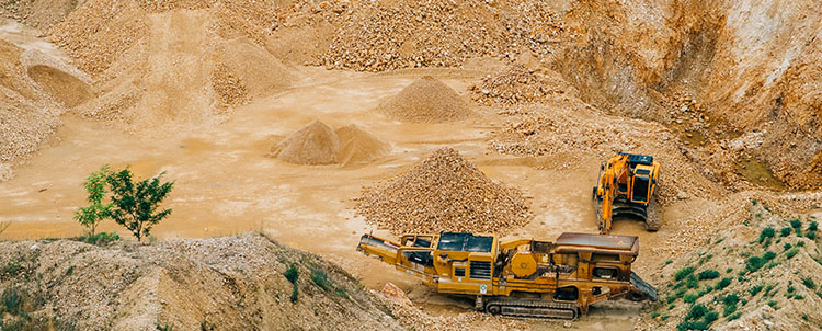 A photo of trucks at an Arizona copper mine