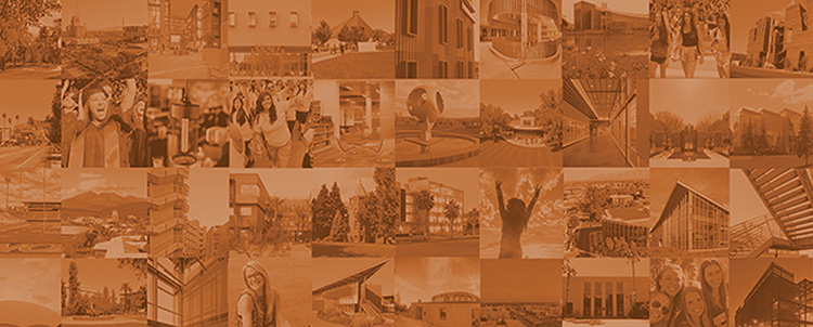 Photo collage of images from Arizona's public universities including students, buildings and landscapes 
